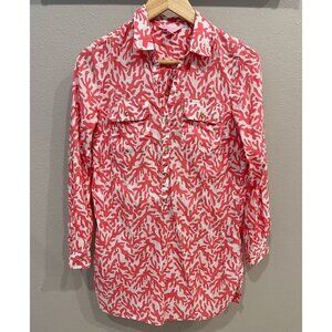 Lilly Pulitzer Captiva Tunic Top XS Lightweight Cotton Resort Coastal Beachy